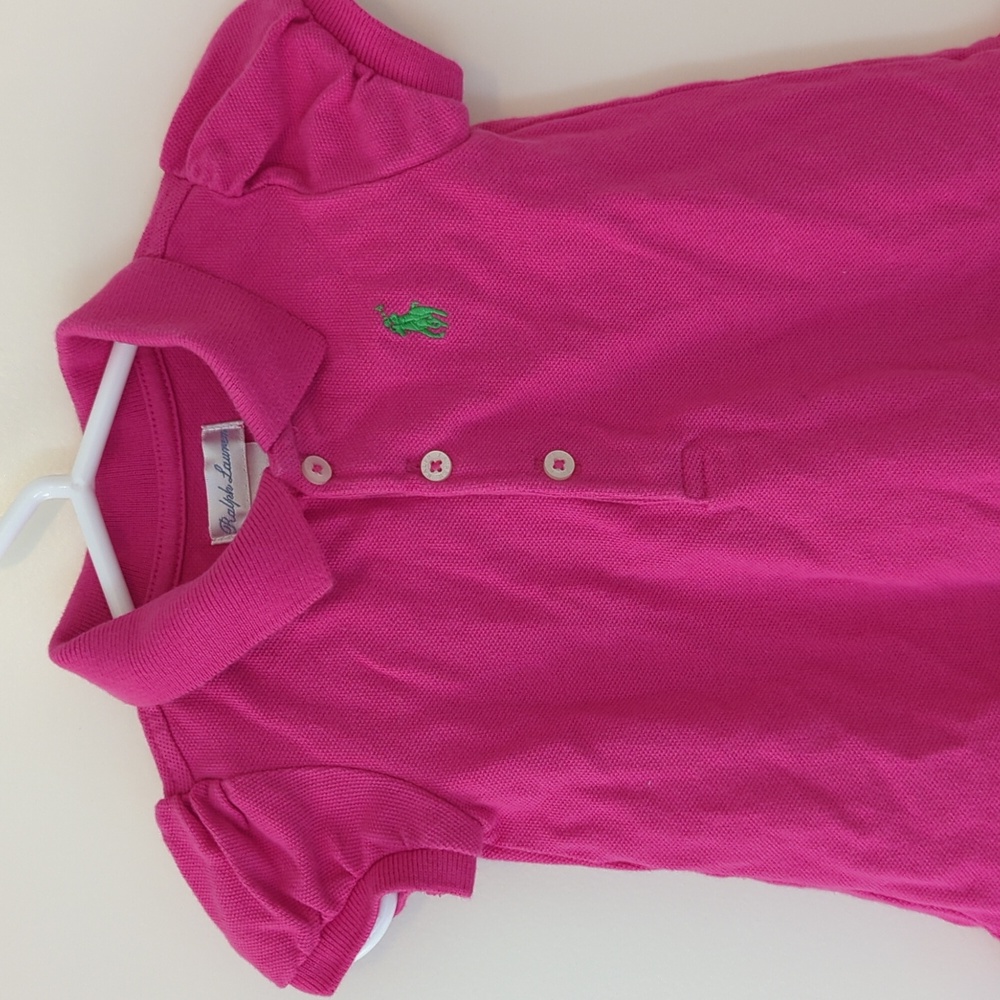 Ralph Lauren toddler polo‎ dress with ruffle bottom - Picture 2 of 6